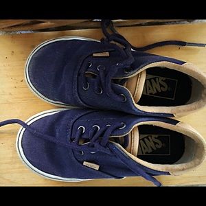 Gently loved blue and beige toddler vans